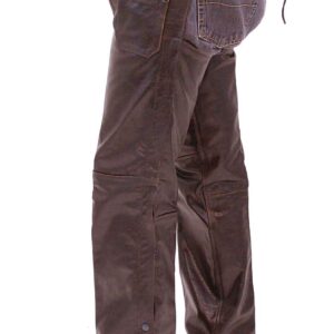 Premium Brown Leather Biker Chaps