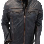 Dark Vintage Brown Leather Vented Motorcycle Jacket