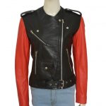 HAILEY BALDWIN STYLISH BIKER LEATHER JACKET