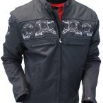 Black Heavy Nylon Skull Jacket CCW Pocket & Reflector Skulls