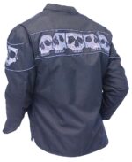 Blue Heavy Nylon Skull Jacket CCW Pocket & Reflector Skulls - Image 2