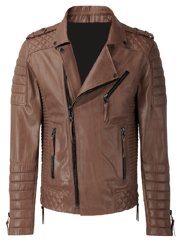 MEN QUILTED CREASED LEATHER JACKET (1) MEN QUILTED CREASED LEATHER JACKET - Image 1