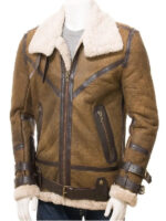 Men's Brown Shearling Leather Jacket