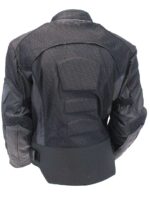 Men's Leather & Mesh Reflector Racer Motorcycle Jacket Armor - Image 3