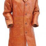 Men's Tan  Fur Lined Trench Coat