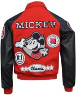Michael Jackson Mickey Mouse Red Varsity Jacket