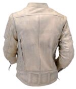 Oily Sand Color Vented Warrior King Leather Motorcycle Jacket - Image 5