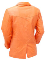 Orange Two Button M1121BTO Leather Blazer