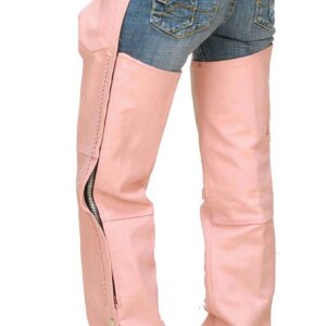 Pink Leather Women's Chaps Back