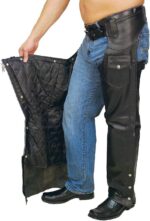 Premium Black Zip Out Lining Leather Chaps