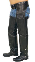 Premium Black Zip Out Lining Leather Chaps
