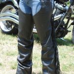 Rear Fringed Western Chaps Elastic Thigh Front