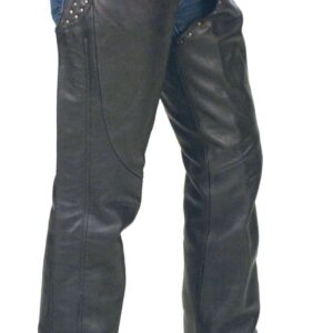 Rivet Trim Naked Leather Western Chaps right side