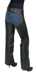 Rivet Trim Naked Leather Western Chaps Back