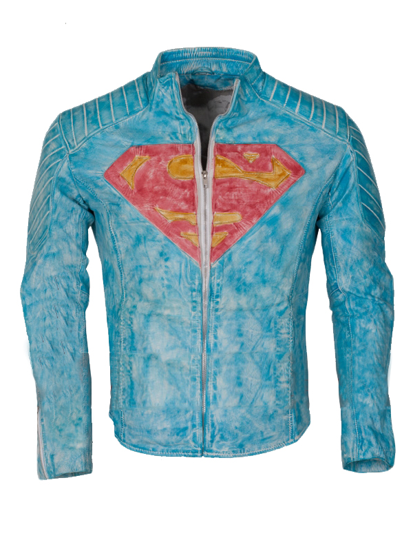 SUPERMAN WAXED BLUE JACKET (2) SUPERMAN WAXED BLUE JACKET - Image 1