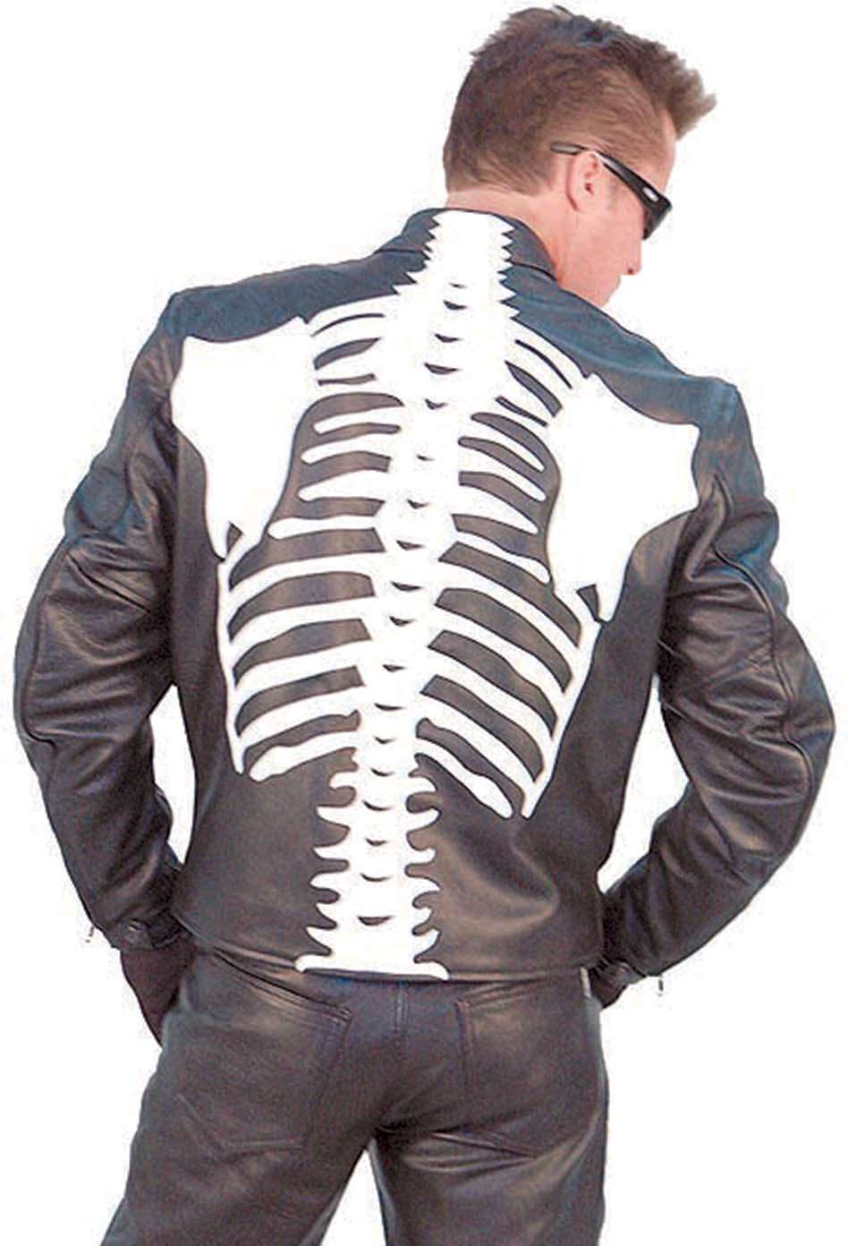 Leather skeleton jacket top