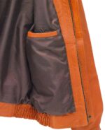 Waxy Distressed Light Brown Double Collar Bomber Inner
