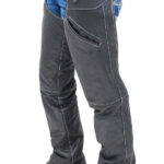 Women's Low Rise Leather Pocket Chaps White Stitching
