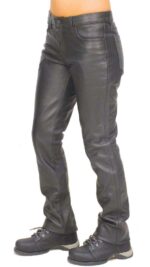 Women's Mid-Rise Premium Cowhide Leather Pants - Image 3