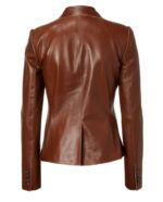 Brown leather blazer - Image 2