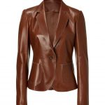 Brown leather blazer