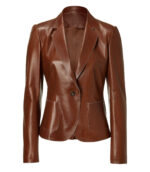 Brown leather blazer