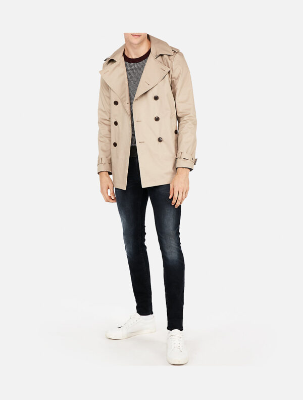 Tech Short Length Trench Cream Coat - Image 3