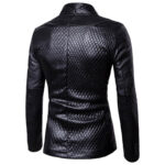 Men's Blazer Quilted Style Black Leather Jacket