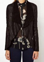 Women's Designer Moto Style Black Leather Jacket