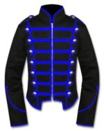 Black Blue Military Marching Band Drummer Jacket