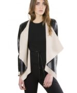 Black Colour Nappa Lamb Leather Jacket Smooth Effect