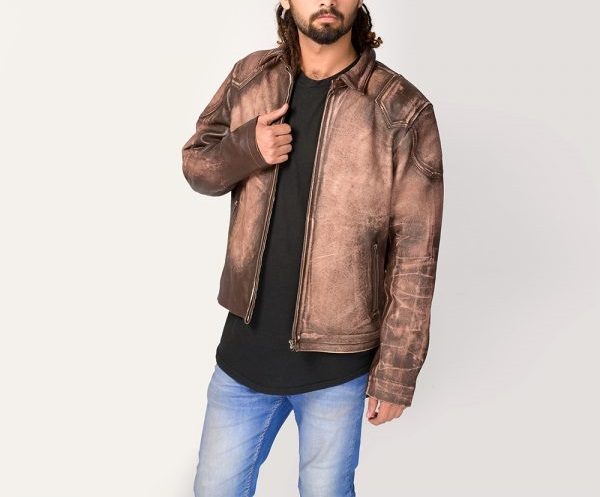 Brown Vintage Biker Jacket