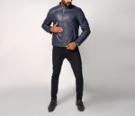 Blue Vintage Leather Jacket