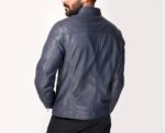 Men's Blue Leather Jacket