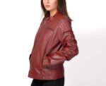 Side profile of Black Siren Leather Biker Jacket