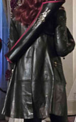 Amy Gumenick Arrow Cupid Studded Black Leather Coat