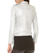 Thea’s Silver Moto Leather Jacket
