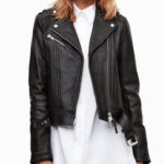Thea Queen Black Leather Biker Jacket
