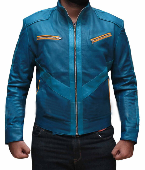 Ajay Ghale Far Cry 4 Blue Leather Jacket - Image 2