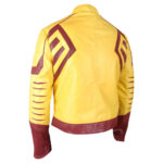 Kid Flash Wally West Yellow Leather Jacket (Back Left Side)