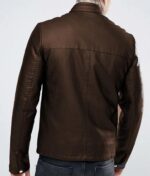 Casual Brown Leather Jacket - Image 2