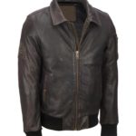 Mens Vintage Brown Distressed Leather Jacket