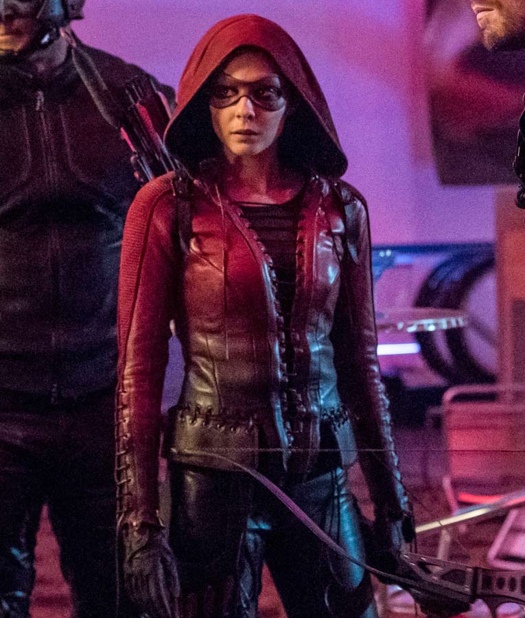 Speedy Willa Holland Thea Queen Red Leather Jacket Maker of Jacket