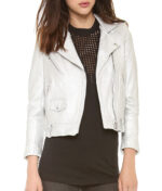 Thea’s Silver Moto Leather Jacket