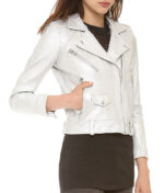 Thea’s Silver Moto Leather Jacket