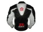 Suzuki Black White Motorcycle Leather Jacket