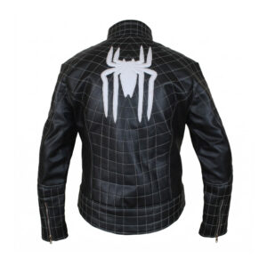 The Amazing White Spiderman Leather Jacket Back