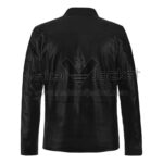 Back View of The Vampire Diaries Damon Salvatore Jacket featuring a clean yoke across the shoulders and structured vertical and horizontal seam stitching.