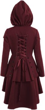 Women's-Hooded-Maroon-Long-Trench-Coat