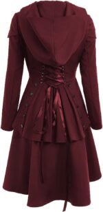 Women's-Hooded-Maroon-Long-Trench-Coat